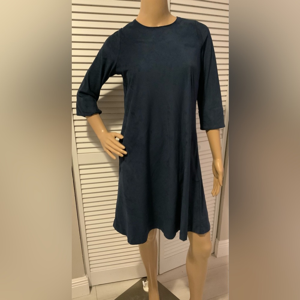 Gretchen Scott Ultra Suede Swinger Back Dress – XS – Navy – NWT